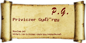 Priviczer György névjegykártya